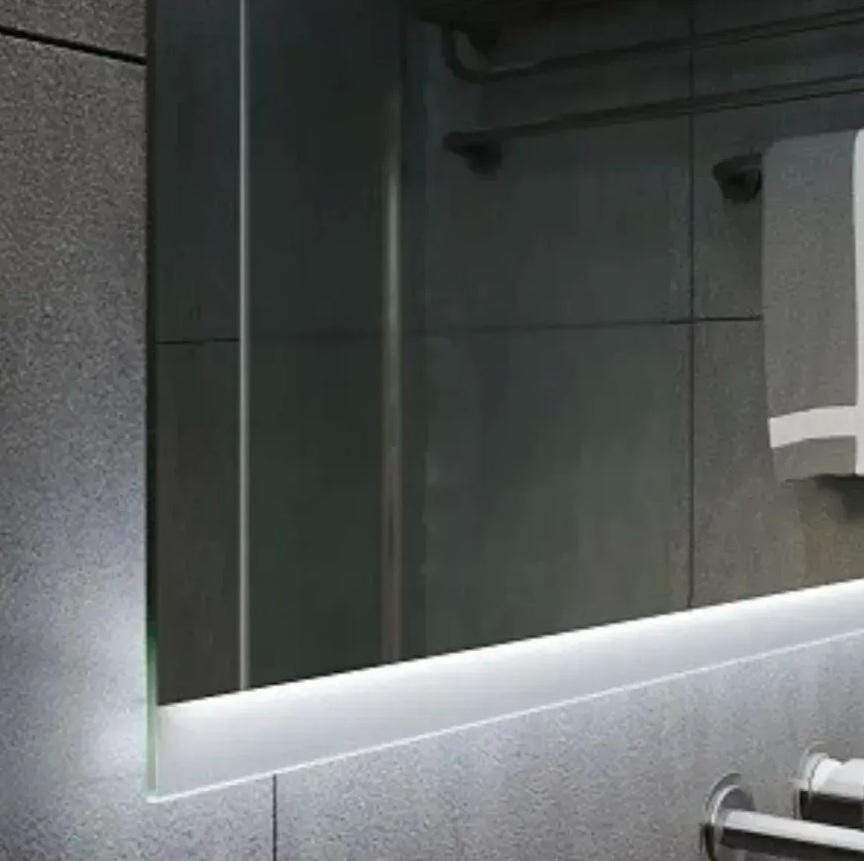 Зеркало с LED прямоугольное с декоративными полосами, зеркало без рамы, полноразмерное зеркало, зеркало для ванной комнаты, светодиодное