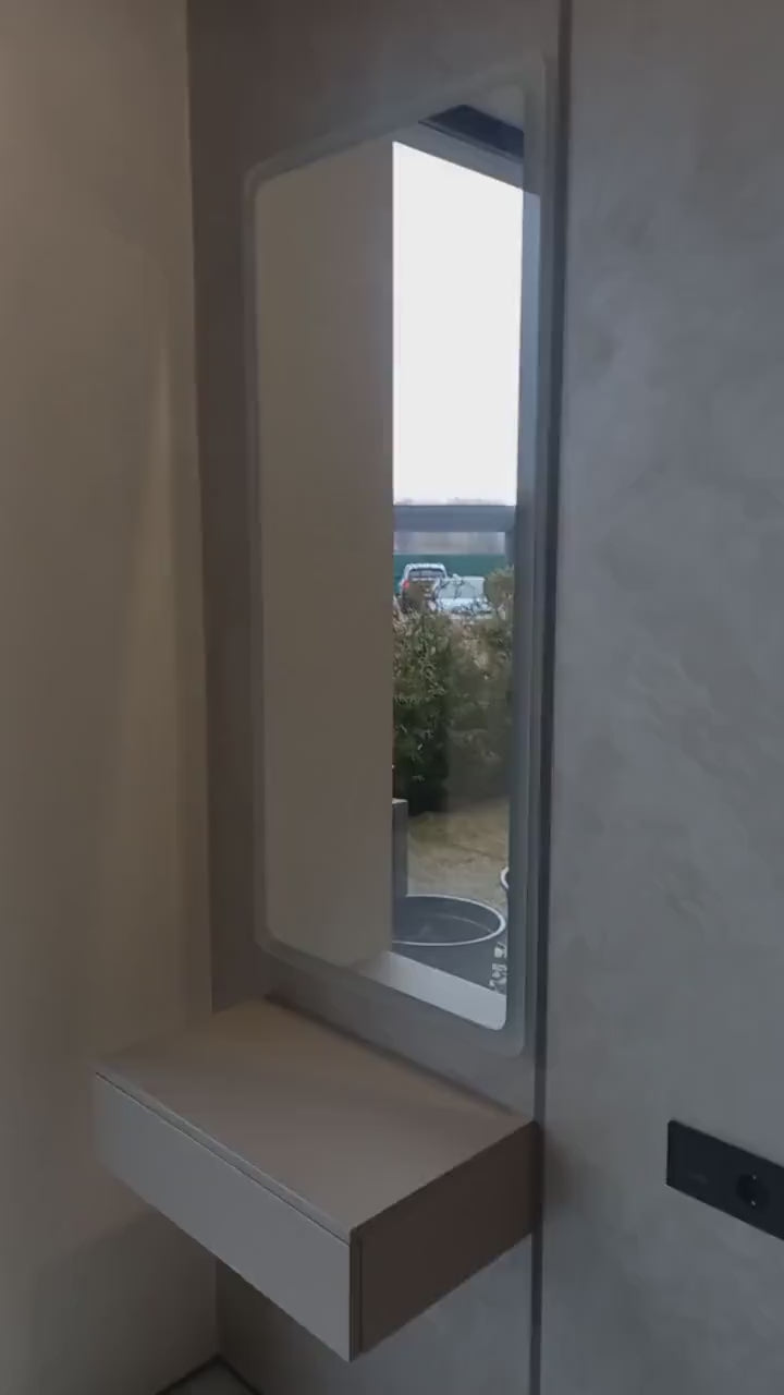 Зеркало с LED прямоугольное с декором, зеркало для спальни, ванной, кухни, гостинной. Зеркало вертикальное, роскошный декор для спальни